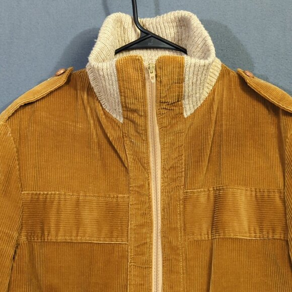 McGregor VTG Bomber Jacket Men's 40 Brown Corduroy Knit Lining Epaulets Aviator - Picture 5 of 13